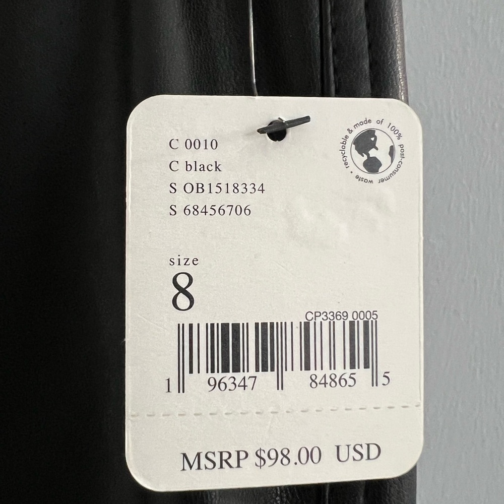 🌟FREE PEOPLE Love Language Black Vegan Leather Low-Rise Pants-Sizes 8 & 10 - Picture 13 of 15
